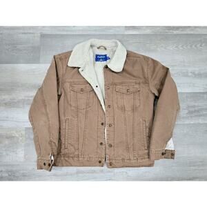 Chubbies TAN Denim Jacket Sherpa Lined - Men's Small -EUC